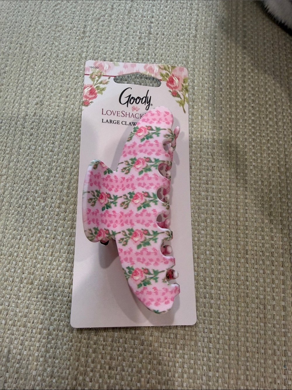 LoveShackFancy Pink Floral Large Claw Hair Clip